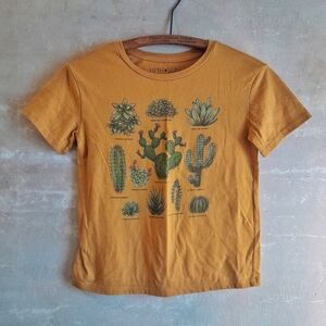 488a. yellow Fifth Sun cactus succulent plant garden graphic tee, XS